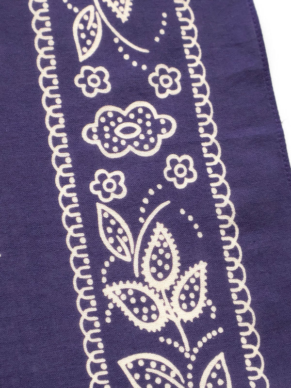 Kapital fastcolor Selvedge Bandana (Escargot Flower) 20x20