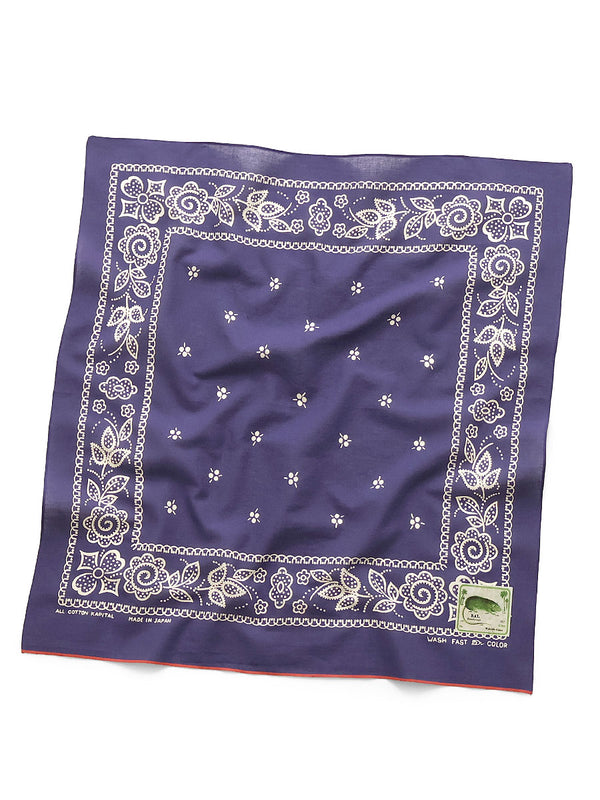 Kapital fastcolor Selvedge Bandana (Escargot Flower) 20x20