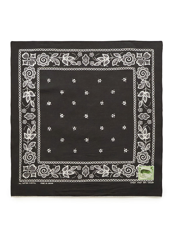 Kapital fastcolor Selvedge Bandana (Escargot Flower) 20x20