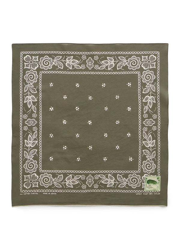 Kapital fastcolor Selvedge Bandana (Escargot Flower) 20x20