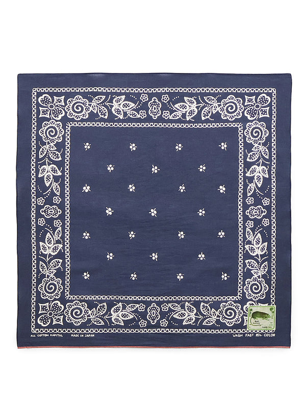 Kapital fastcolor Selvedge Bandana (Escargot Flower) 20x20