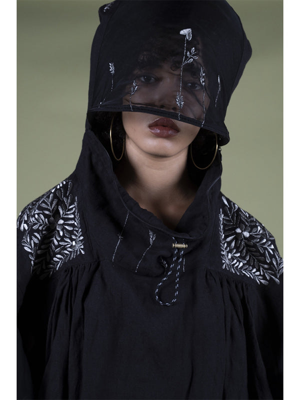Kapital Linen Baguanorac with Latvian Embroidery Jacket