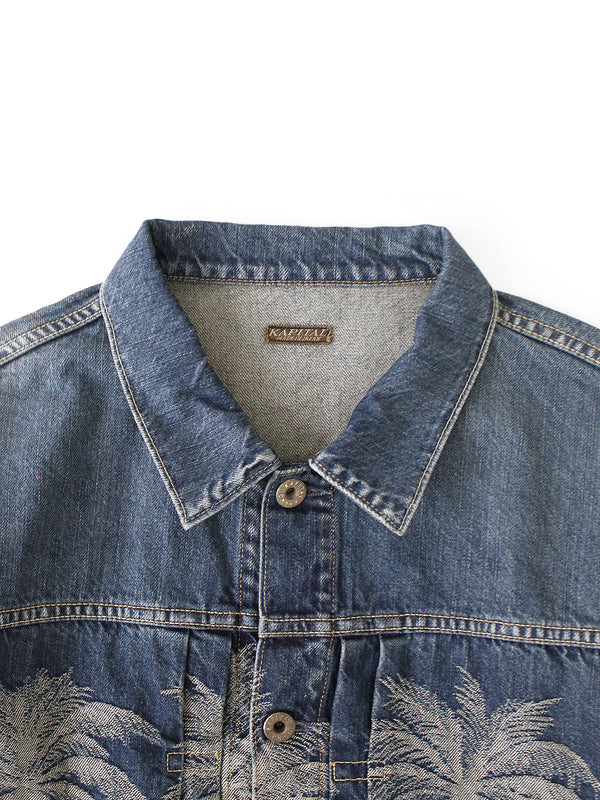 Kapital 12oz Palm Tree Jacquard Denim 1ST Jacket