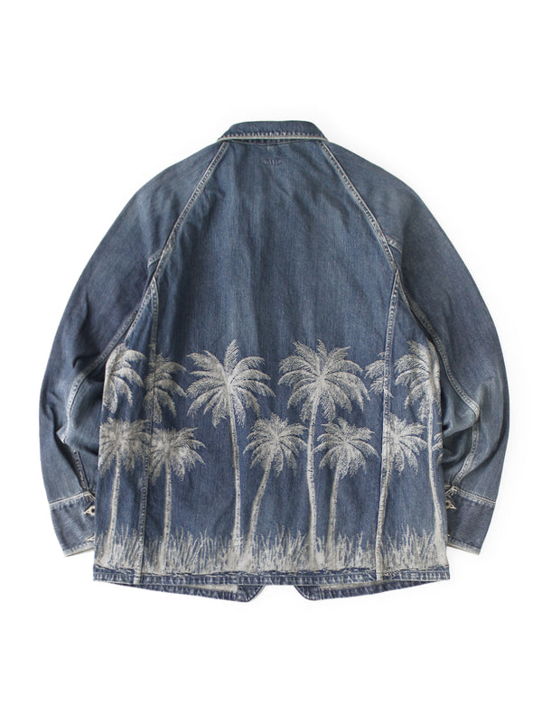 Kapital 12oz Palm Tree Jacquard Denim CACTUS Coveralls Jacket