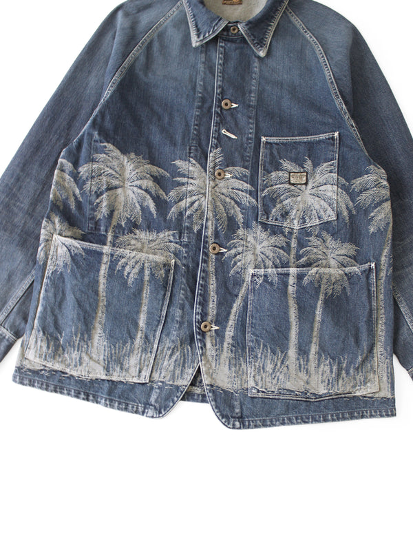 Kapital 12oz Palm Tree Jacquard Denim CACTUS Coveralls Jacket