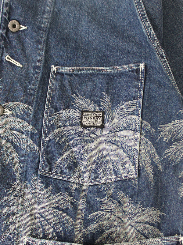 Kapital 12oz Palm Tree Jacquard Denim CACTUS Coveralls Jacket