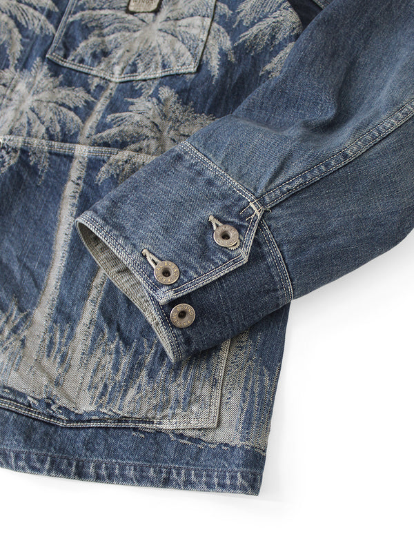 Kapital 12oz Palm Tree Jacquard Denim CACTUS Coveralls Jacket