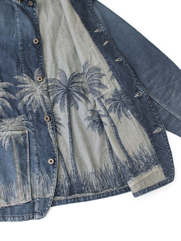 Kapital 12oz Palm Tree Jacquard Denim CACTUS Coveralls Jacket