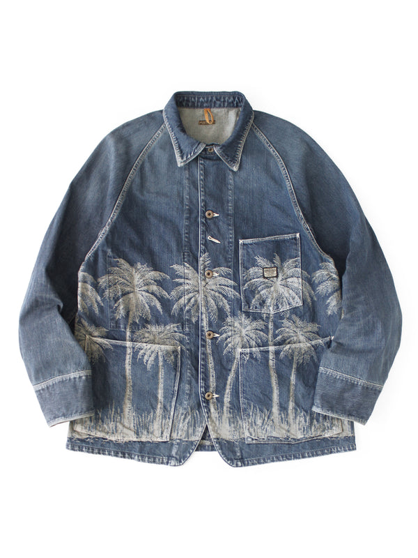 Kapital 12oz Palm Tree Jacquard Denim CACTUS Coveralls Jacket