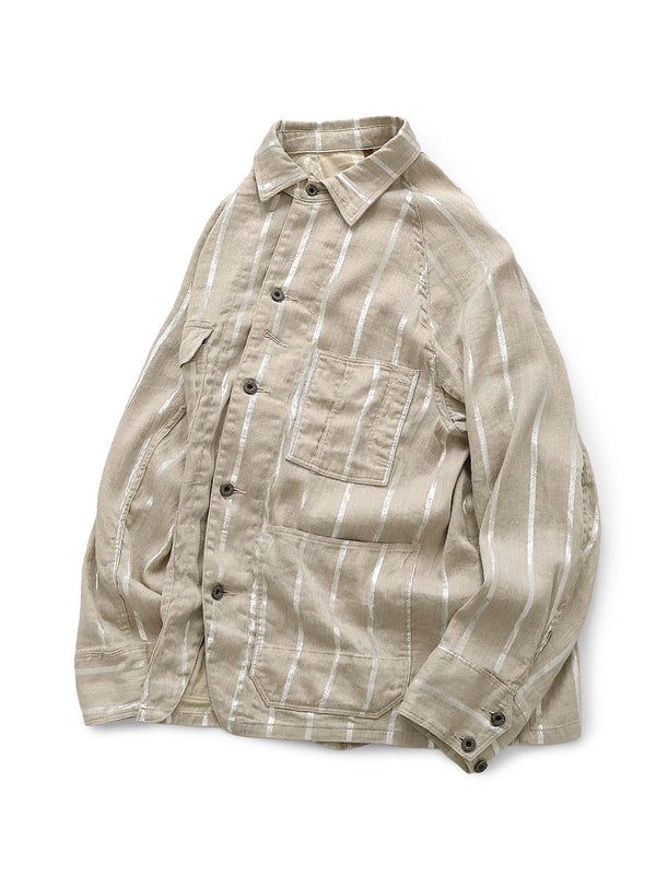 Kapital Linen Glitter Phillies Stripe CACTUS Coverall Jacket