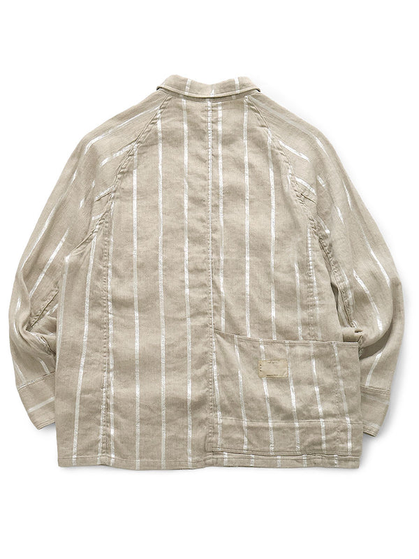 Kapital Linen Glitter Phillies Stripe CACTUS Coverall Jacket