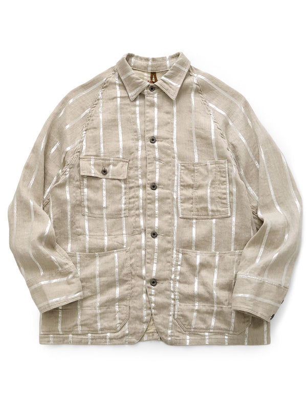 Kapital Linen Glitter Phillies Stripe CACTUS Coverall Jacket