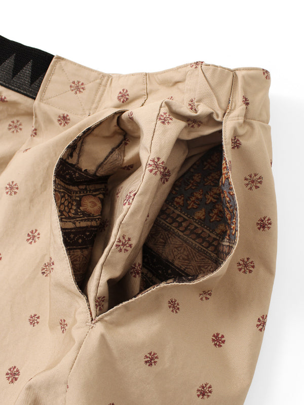 Kapital 40/2 Combed Weather Fabric, Sarasa Pattern, Easy Rice Jaws Pants