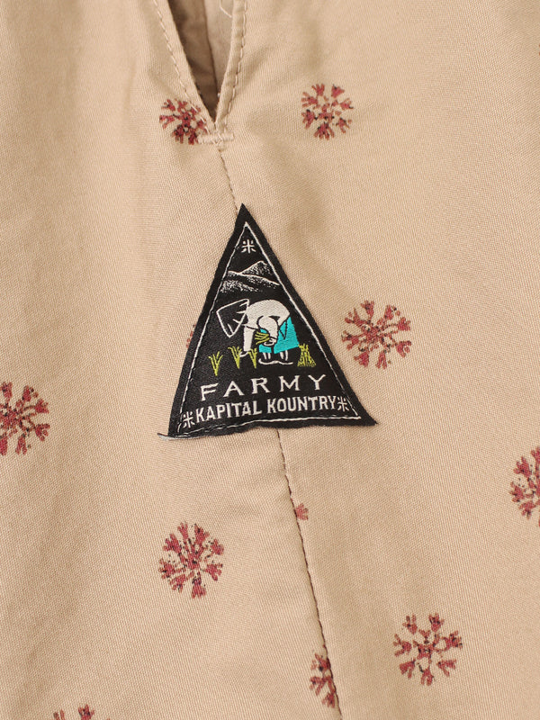 Kapital 40/2 Combed Weather Fabric, Sarasa Pattern, Easy Rice Jaws Pants