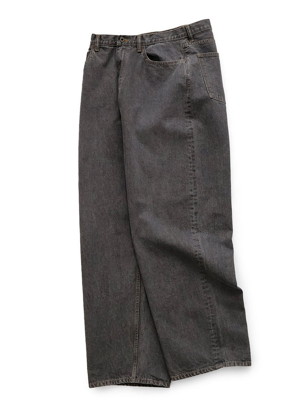 Kapital 14oz Black Denim Club Baggy 5-Pocket Pants