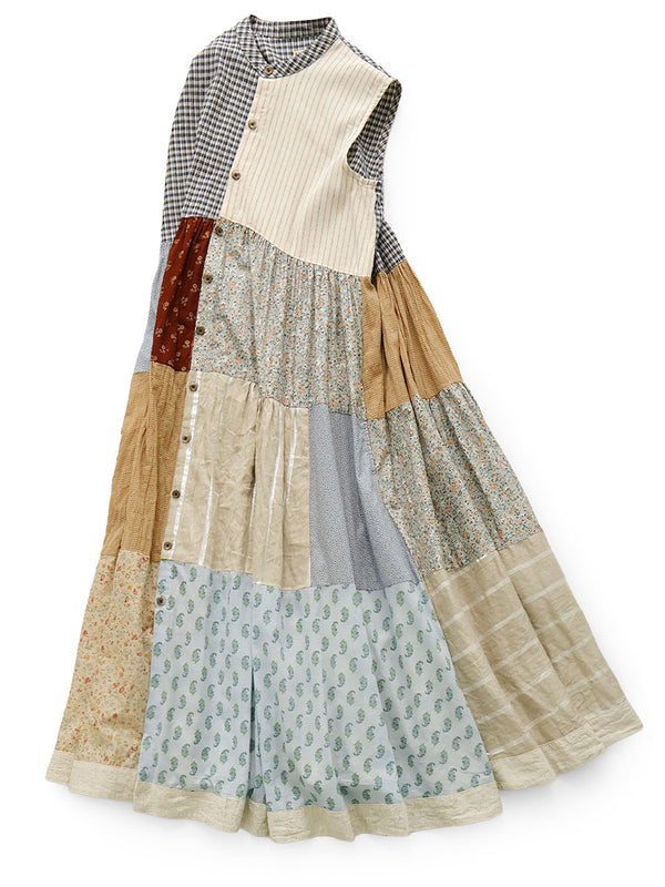Kapital Patchwork Stand Collar Aloha Dress