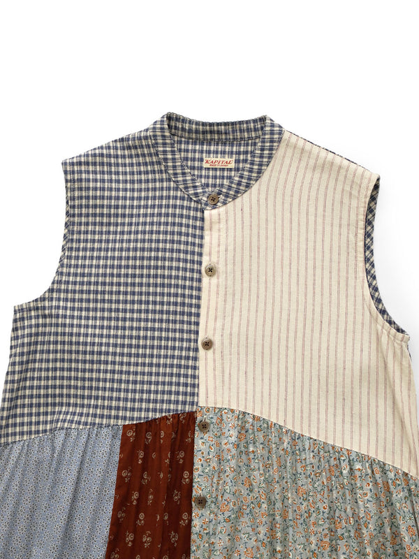 Kapital Patchwork Stand Collar Aloha Dress
