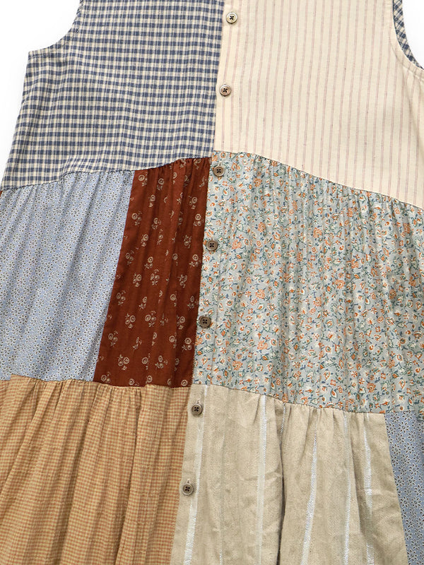 Kapital Patchwork Stand Collar Aloha Dress
