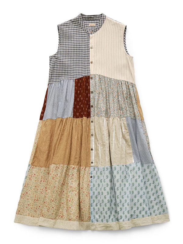 Kapital Patchwork Stand Collar Aloha Dress