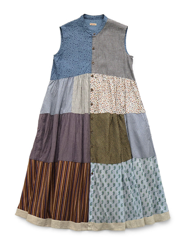 Kapital Patchwork Stand Collar Aloha Dress