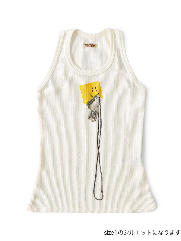 Kapital 60/2 Bear Teleco Tank Top (PECKISH Dog Tag Print) T-Shirt