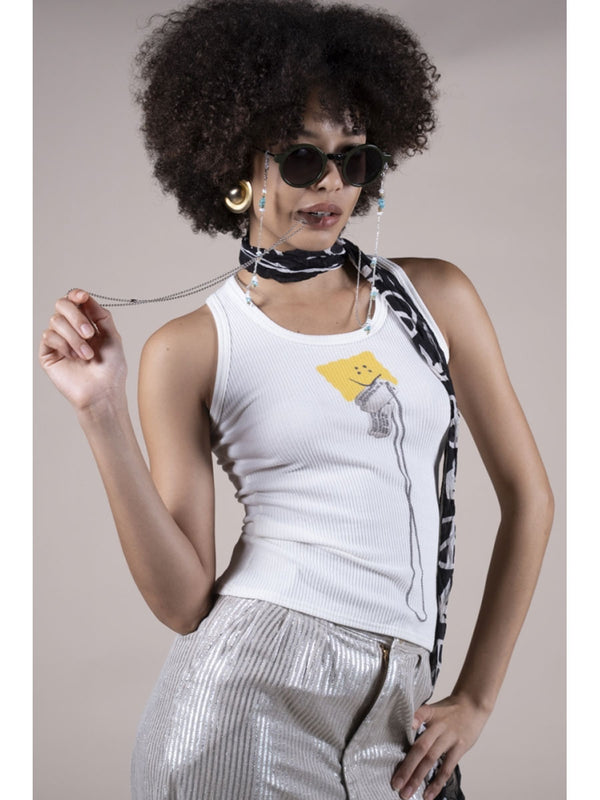 Kapital 60/2 Bear Teleco Tank Top (PECKISH Dog Tag Print) T-Shirt