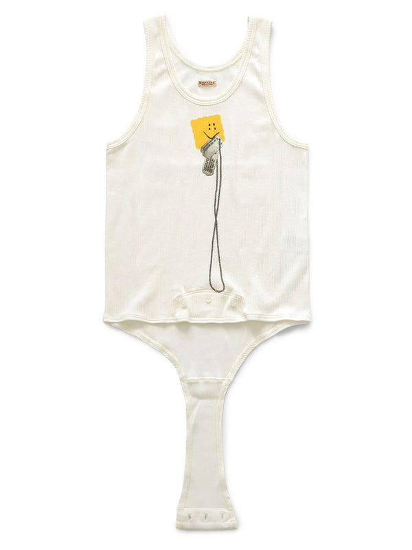 Kapital 60/2 Random Bear Voice Print Swim Tank Top (PECKISH Dog Tag Print) T-Shirt