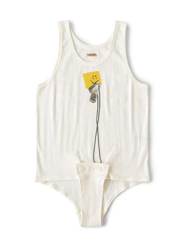 Kapital 60/2 Random Bear Voice Print Swim Tank Top (PECKISH Dog Tag Print) T-Shirt