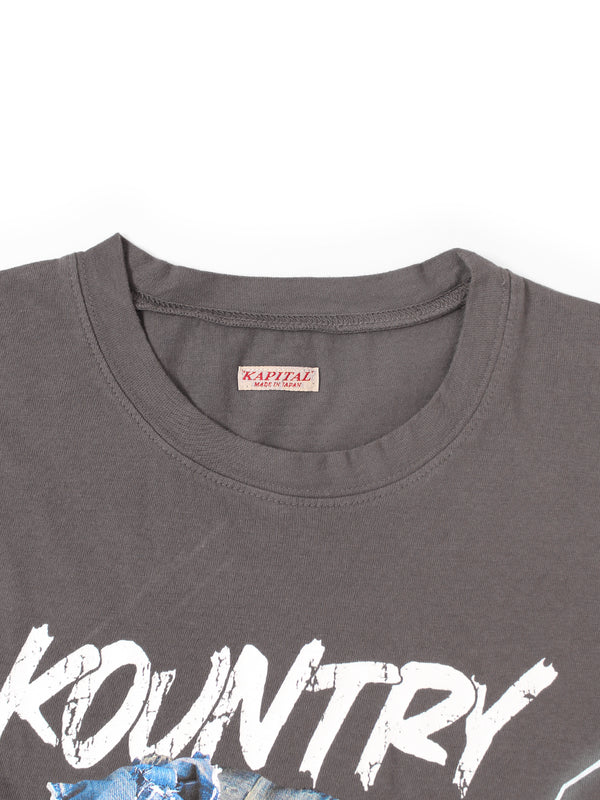 Kapital 20/- Jersey Crew Neck T-shirt (Denim Face Print)