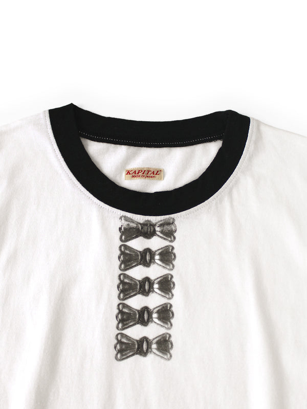 Kapital 20/- Jersey Ringer Tee (Butterfly Concho Print)