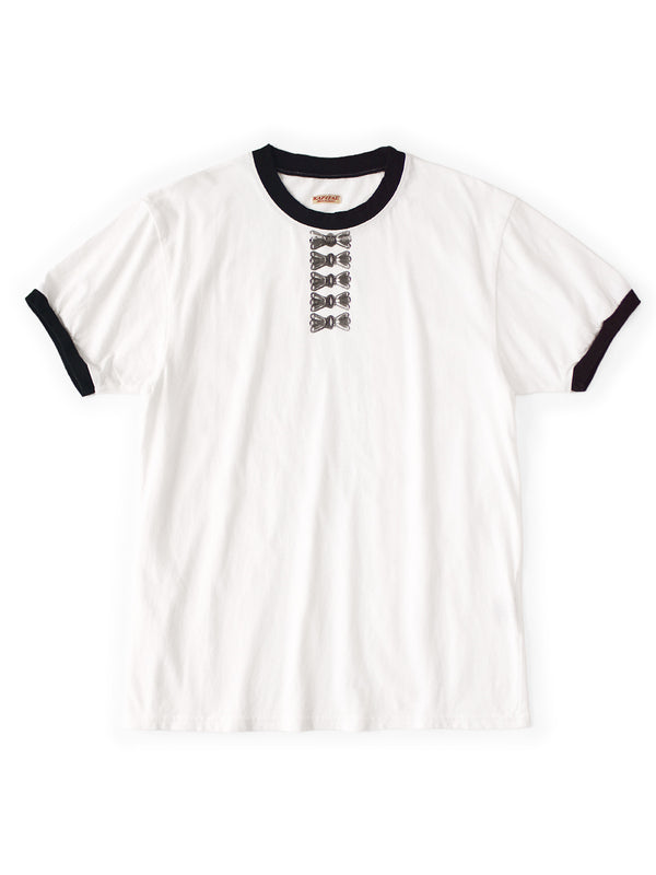 Kapital 20/- Jersey Ringer Tee (Butterfly Concho Print)