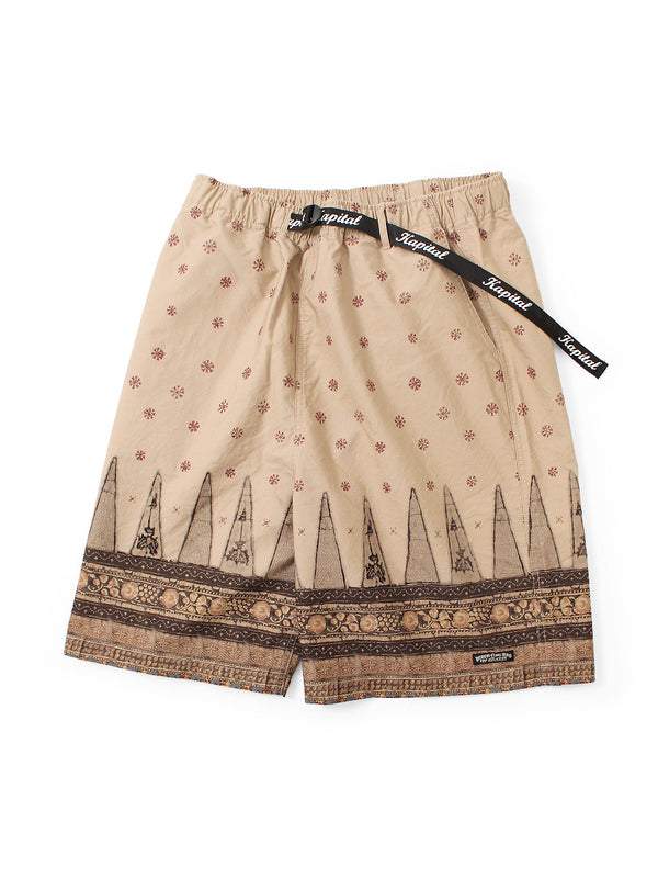 Kapital 40/2 Combed Weather Fabric, Sarasa Pattern Easy Short Pants