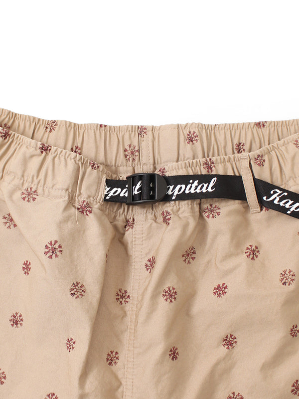 Kapital 40/2 Combed Weather Fabric, Sarasa Pattern Easy Short Pants
