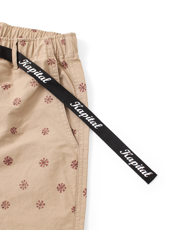 Kapital 40/2 Combed Weather Fabric, Sarasa Pattern Easy Short Pants