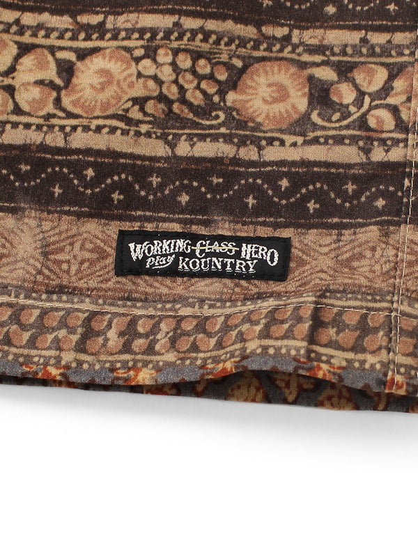 Kapital 40/2 Combed Weather Fabric, Sarasa Pattern Easy Short Pants