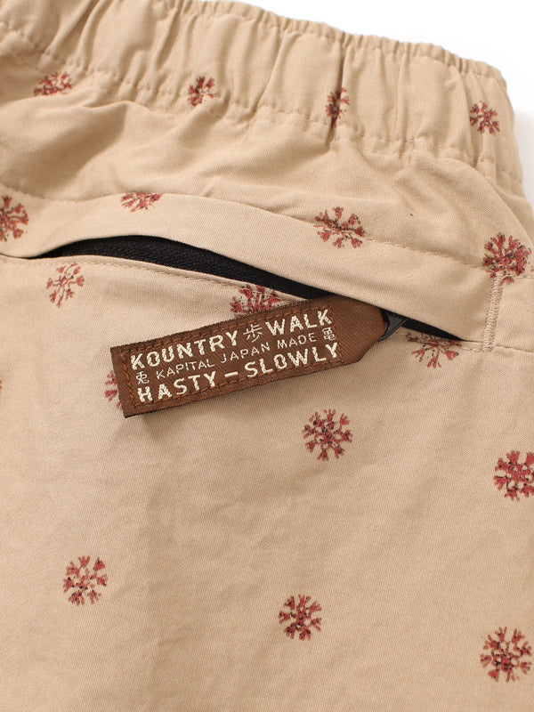 Kapital 40/2 Combed Weather Fabric, Sarasa Pattern Easy Short Pants
