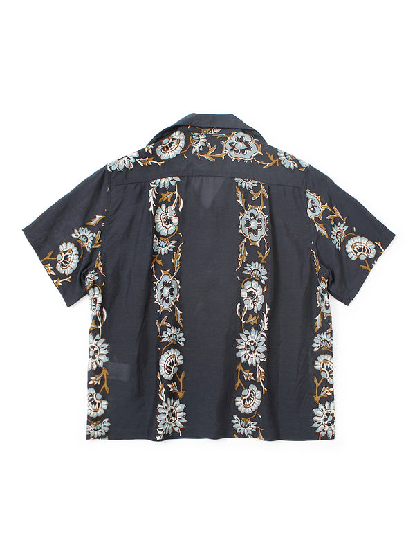 Kapital Silk Rayon Toggle Maile Print Short-Sleeve Open-Collar Shirt women