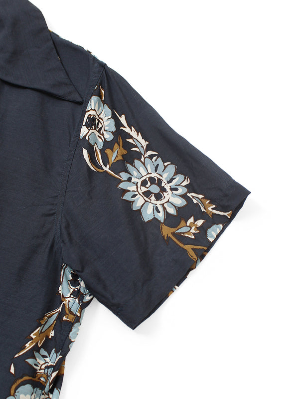 Kapital Silk Rayon Toggle Maile Print Short-Sleeve Open-Collar Shirt women