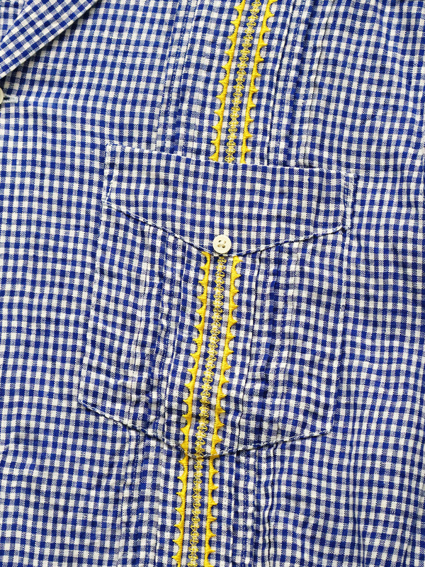 Kapital Linen Gingham Check Sleeveless Cuban Shirt