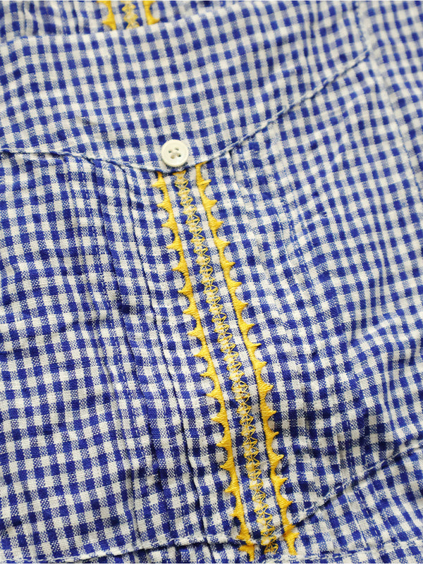 Kapital Linen Gingham Check Sleeveless Cuban Shirt