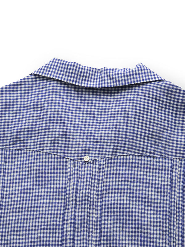 Kapital Linen Gingham Check Sleeveless Cuban Shirt