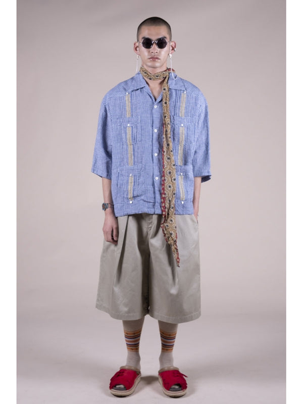 Kapital Linen Gingham Check LAX Cuban Shirt