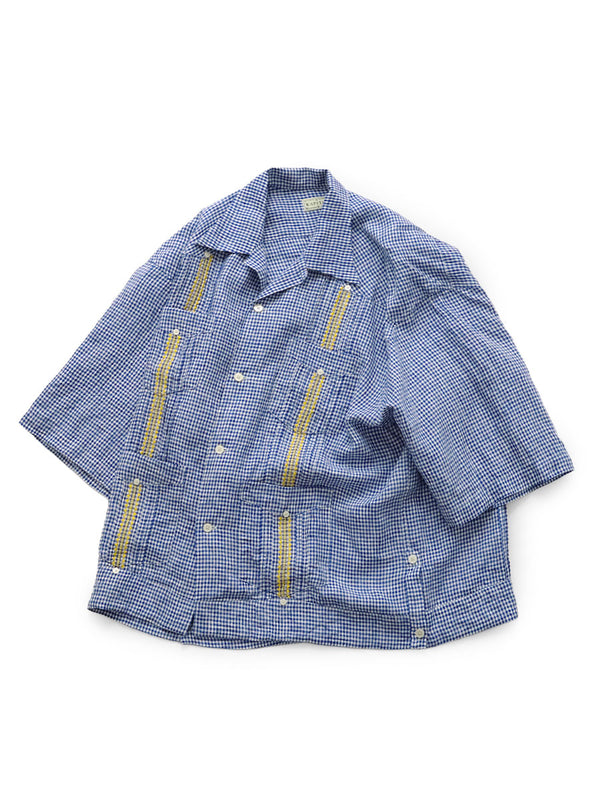 Kapital Linen Gingham Check LAX Cuban Shirt