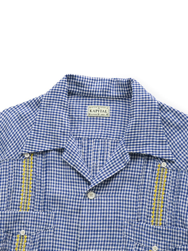 Kapital Linen Gingham Check LAX Cuban Shirt