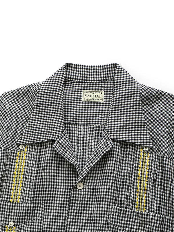 Kapital Linen Gingham Check LAX Cuban Shirt