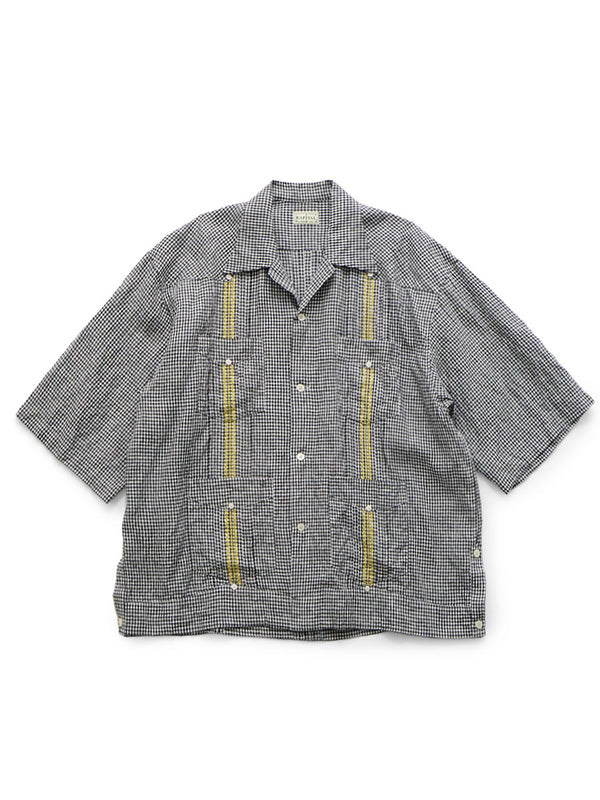 Kapital Linen Gingham Check LAX Cuban Shirt