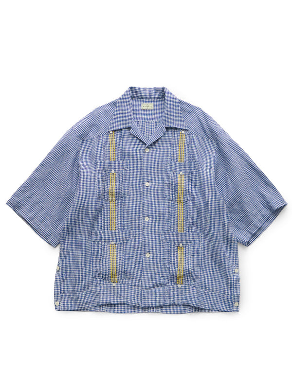 Kapital Linen Gingham Check LAX Cuban Shirt