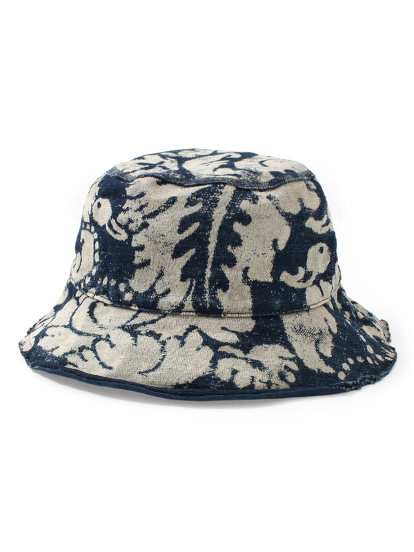 Kapital IDG Densely woven jersey damask discharge print bucket hat (short brim)