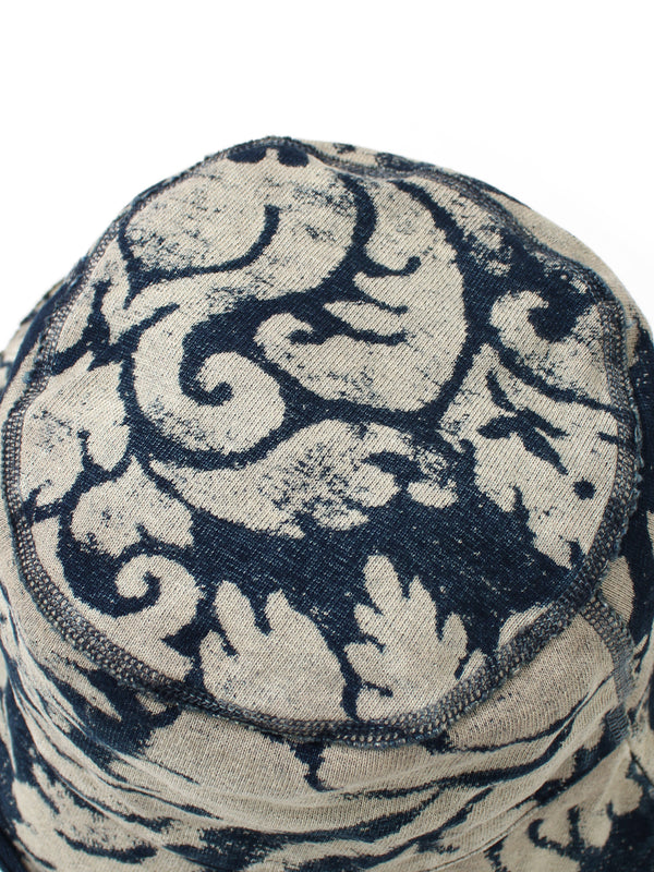 Kapital IDG Densely woven jersey damask discharge print bucket hat (short brim)