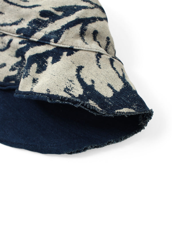 Kapital IDG Densely woven jersey damask discharge print bucket hat (short brim)